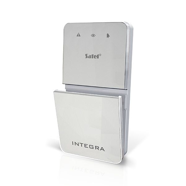 SATEL INT-SF-SSW Tastiera di partizione con sportello (retroilluminazione bianca, frontale silver, frame argento, fondo bianco)