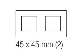 EKINEX EK-P2E-GB Placca doppia 2 finestre 45x45mm in metallo