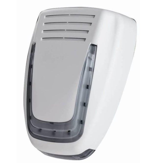 VENITEM 23.23.08 Sirena MOSE LSP LUX bianco opaco/fumé EN50131-4 con sistema antischiuma anti-shock a doppio micro contro gli urti violenti, faretti e antiperforazione