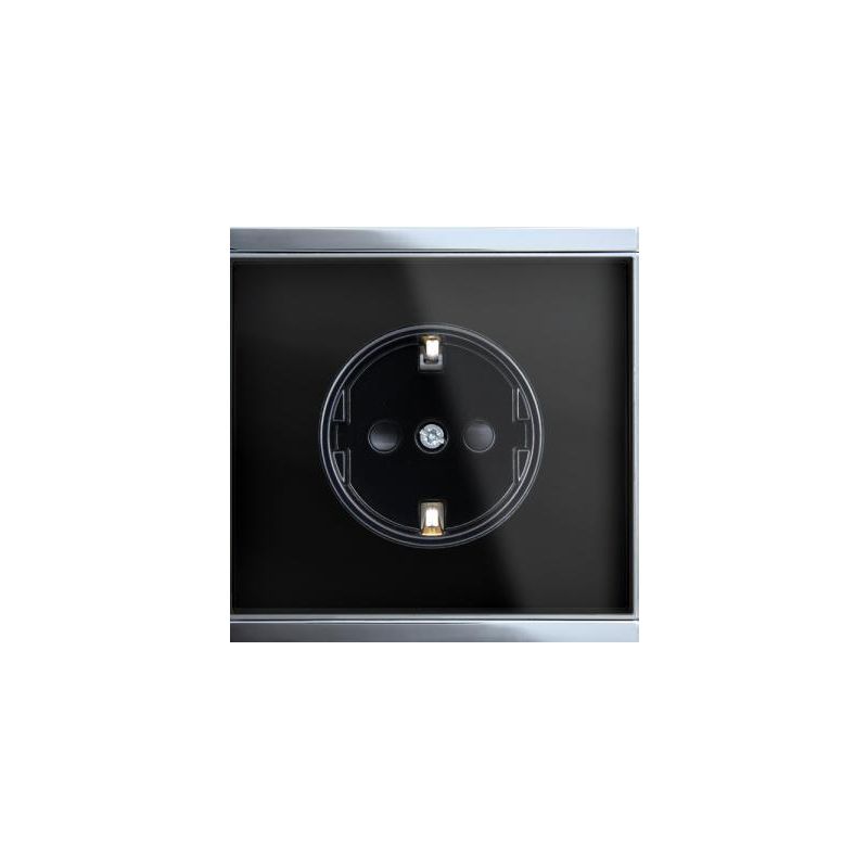 ELSNER 70319 Corlo Power Outlet- black / chrome glossy CEE 7/4 