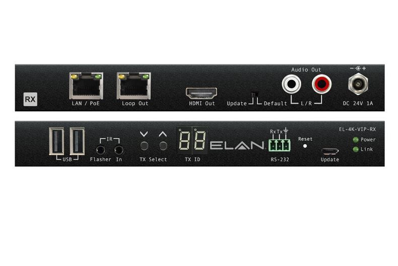 EL-4K-VIP-RX A/V Over IP ELAN 4K Video Over IP Receiver with Audio Breakout