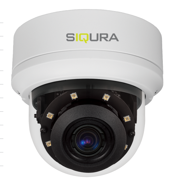 TKH SECURITY FD980 Telecamera dome fissa 4K, motorizzata 4-8mm, H.265/H.264/MJPEG