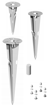 UNISTAB CQ0412X set of 4 M12 stainless steel screws connected to square diameter CQ max 5mt/D