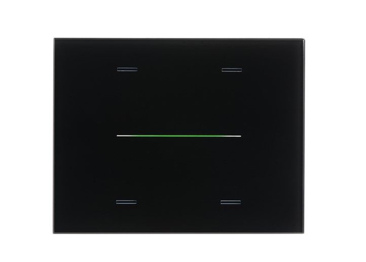 EELECTRON 9025GL304L03 PULSANTE VETRO CAPACITIVO KNX, NERO 3 MODULI  VETRO 4 CANALI