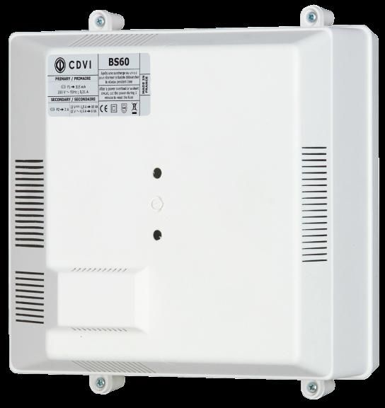 CDVI BSM60 STABILIZED 12V-1.5A POWER SUPPLY WITH BATTERY CHARGER