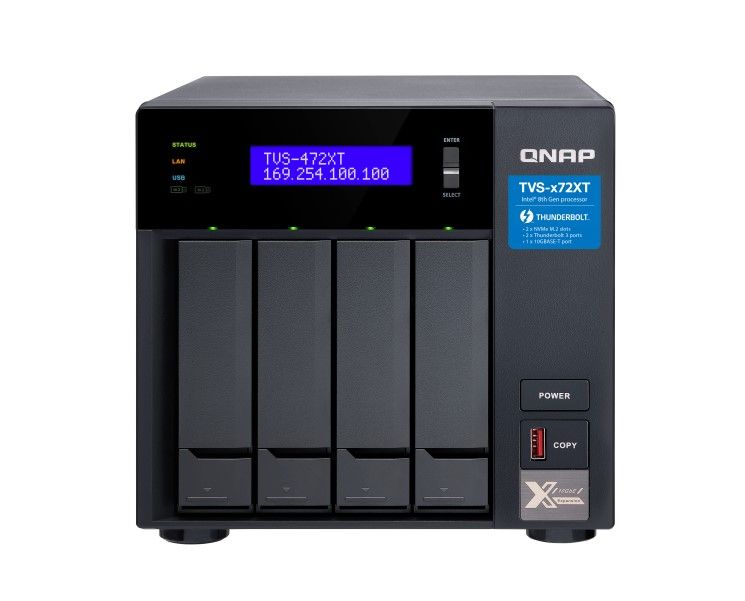 QNAP TVS-472XT-PT-4G 6-BAY NAS  INTEL  CORE  I3-8100T