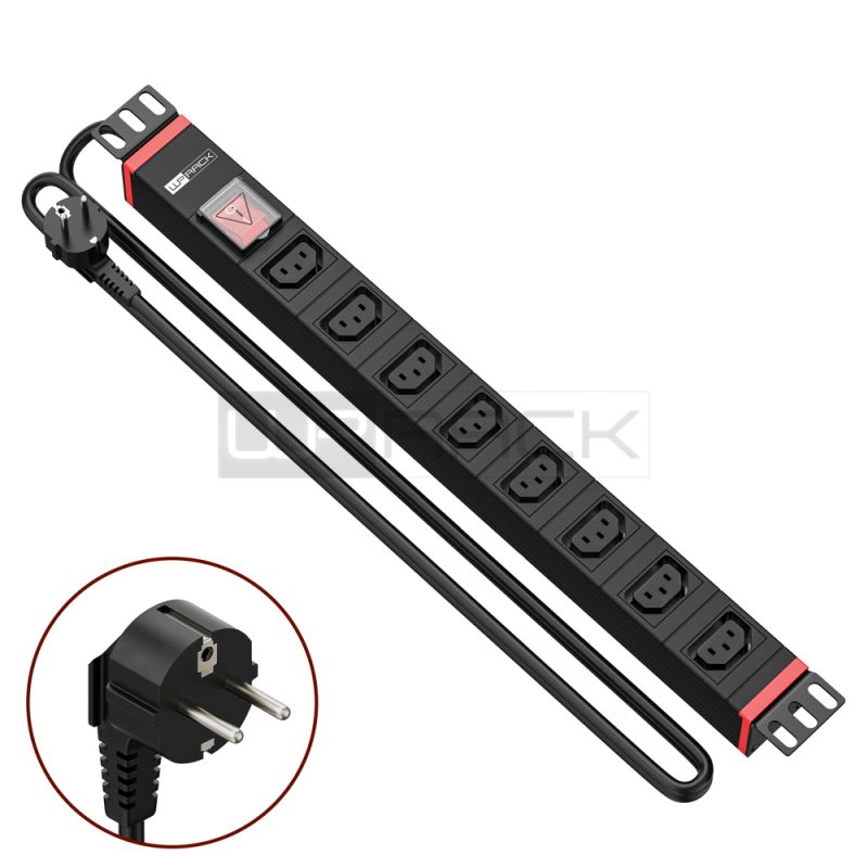 WP RACK WPN-PDU-G05-08 CANALE DI ALIMENTAZIONE (PDU) RACK 19" 8 PRESE VDE SPINA SCHUKO