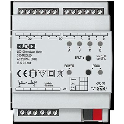 JUNG 3904REGLED KNX dimmer actuator for LEDs - 4 channels - for rail mounting - 4 UM