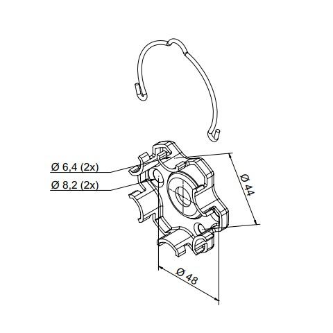 NICE 703.16.00 Compact aluminum support, with spring, for Era M SH