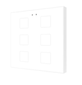 ZENNIO ZVIF6VTW Tastiera capacitiva Flat, 6 Tasti + T° bianco