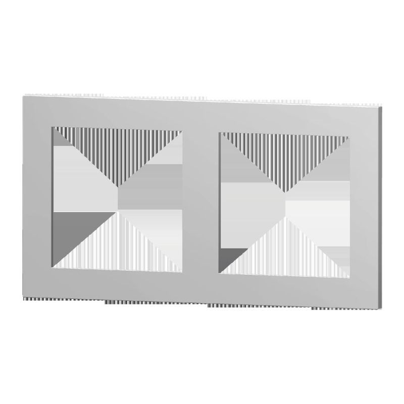 EKINEX EK-P2P-GB Placca 2 posti metallo, finestra 55x55