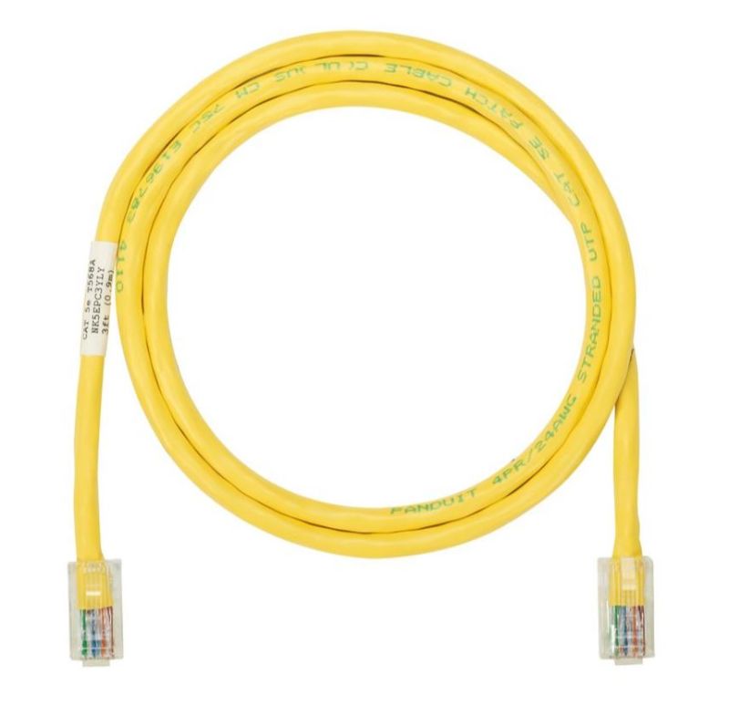 PANDUIT NK5EPC3MYLY NK Copper Patch Cord- Category 5e- Yellow UTP Cab