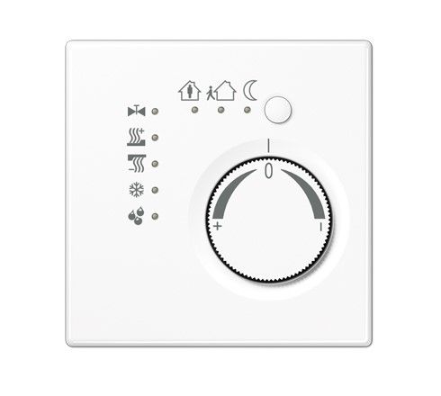 JUNG LS2178WW Termostato per ambienti KNX con accoppiatore bus integrato e manopola di regolazione del valore di temperatura- bianco alpino