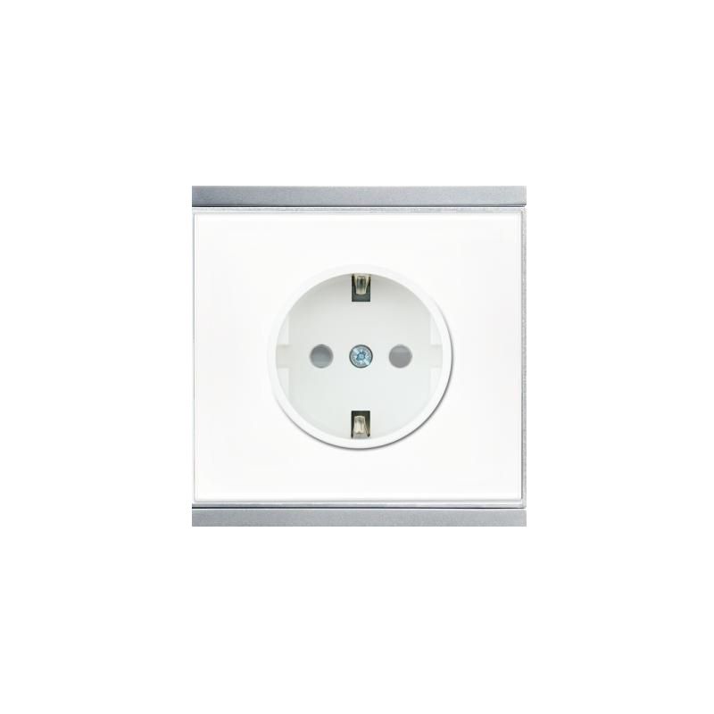 ELSNER 70330 Corlo Power Outlet- white / chrome matt CEE 7/4 Po