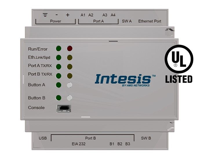 INTESIS INMBSDAL1280200 DALI-2 to Modbus TCP server gateway - 2 channels