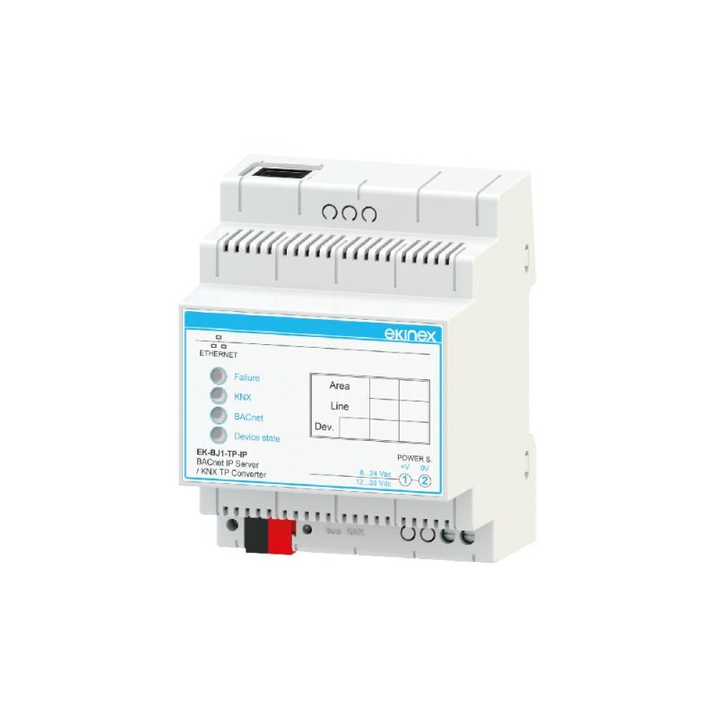 EKINEX EK-BJ1-TP-MSTP Gateway BACnet MS/TP server - KNX TP - KNX compatible