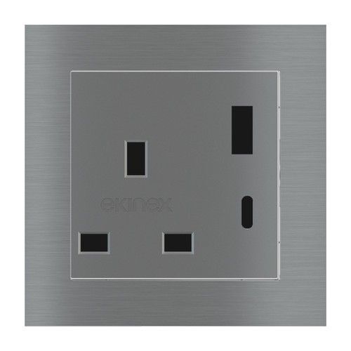 EKINEX EK-PSC-UK-USB-GBS Electric socket cover UK version 55x55mm USB A-C