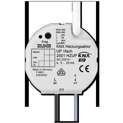 JUNG 2501HZUP Attuatore da incasso KNX- 1 canale riscaldamento-con 3 ingressi binari