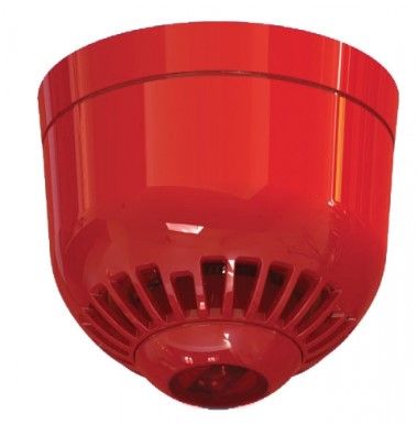 ARITECH FIRE ASC366 Indoor multi-tone piezo-electronic siren with low profile base for ceiling installation complete with flashing light