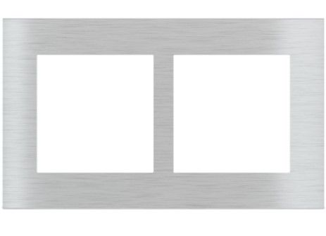 EKINEX EK-S2S-C_ Double plate in Metal HT (Chrome-Champagne-Black Metal-Copper) - 2 windows 60X60