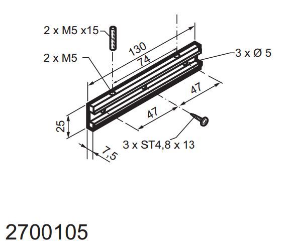 MINGARDI 2700105 Special actuator support bracket/Special actua