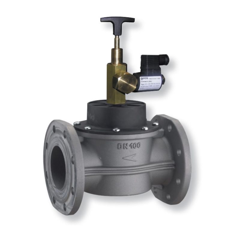 TECNOCONTROL VR580/12Ex Elettrovalvola riarmo manuale NA DN 100 12Vcc ATEX