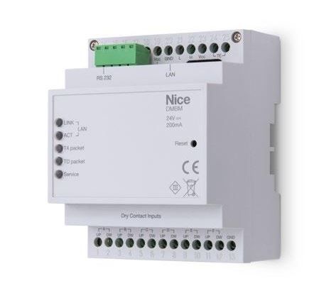 DMBM DIN module for the management of advanced systems via the Nice Screen Configuration Tool 