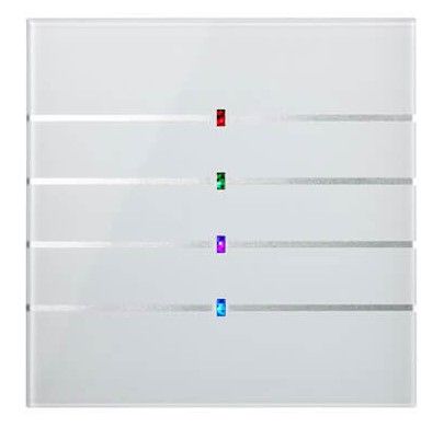 BLUMOTIX BX-F-QKWG-SILVER QUBIK LINE Glass Keyboard Cover 8 Buttons 80X80mm White