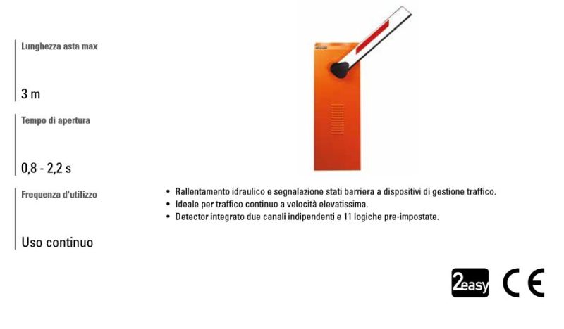 FAAC 104771 BARRIERA AUTOMATICA 230V 620 SR (0,8/2,2 S) STANDARD PER ASTA RETTANGOLARE VERSIONE DX
