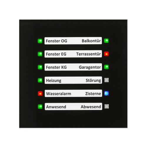 MDT SCN-GLED1S.01S Indicatore LED 55mm, vetro nero