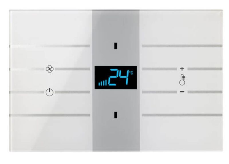 BLUMOTIX BX-RKWGT-SILVER QUBIK Termostato KNX multifunzione in vetro rettangolare