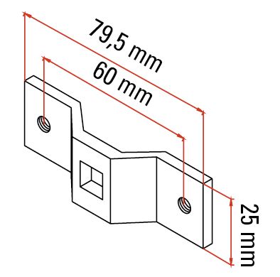 FAAC 132328 SUPPORTO INTERASSE 60mm FORI 8mm
