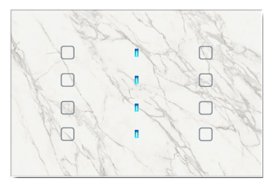 BLUMOTIX BX-F-RWM8 QUBIK MARBLE Cover vetro 8 Pulsanti 120X80mm Bianco