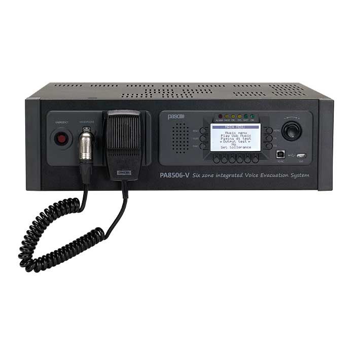 PASO PA8506-V Integrated voice evacuation system - 6 zones