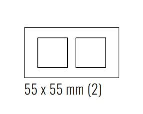 EKINEX EK-D2P-GA Placca doppia 2 finestre 55X55 in plastica