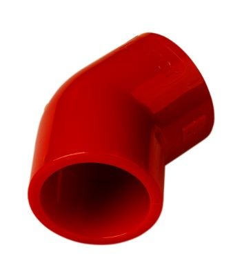 ARITECH INCENDIO 9-10905 Curva di giunzione a 45° in ABS di colore rosso per tubazione diametro 27mm