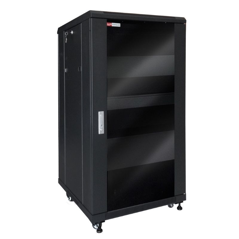 WP RACK WPN-RNV-42606-B Standing Audio Video Rack RNV Series 19 pollici 42U 600x600mm Mounted, Black RAL 9005