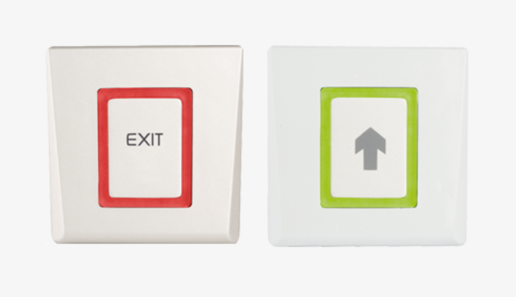 ABTECNO XPR-DINRTT-E Flush-mounted remote unit with 2 relays and request-to-exit button