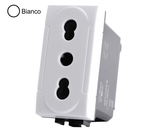 MAPAM 818B Bivalent Socket (16A-250V) Art 818B 2P White -