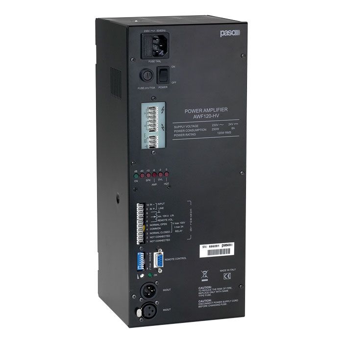 PASO AWF120-HV 120 W amplifier with 4 KV isolation