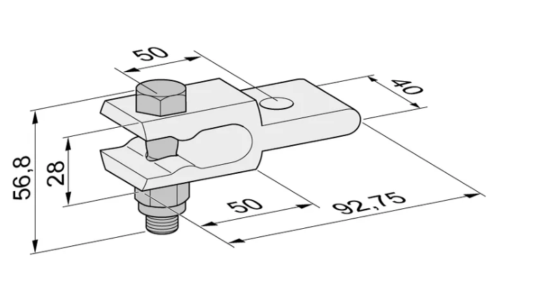 SOMMER 7634V000 Mounting bracket connection in kit- galvanized- for doors i