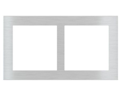 EKINEX EK-D2S-GAG Placca doppia 2 finestre 60X60 in plastica (colore argento)