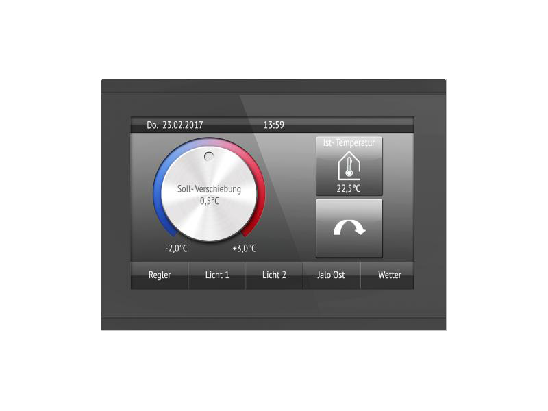 ELSNER 70475 Corlo Touch KNX 5in WL- black/black 5-inch KNX Touch display with Wi-Fi communication