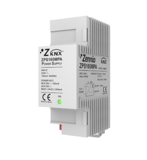 ZENNIO ZN1PS-160MPA ZN1PS-160MPA - Alimentatore KNX 160 mA con uscita supplementare (max. 250 mA)