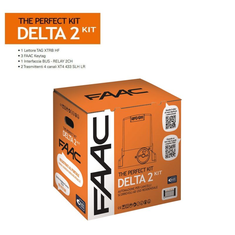 FAAC 105914 Kit Automazione Cancello Scorrevole 500Kg DELTA2 KIT 230V PERFECT