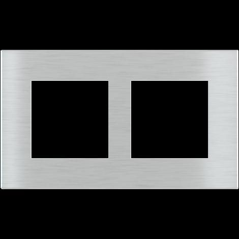 EKINEX EK-S2P-GB Placca doppia in alluminio 2 finestre 55X55