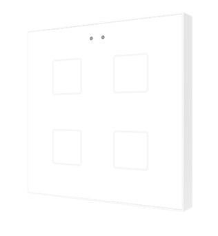 ZENNIO ZVIF4VTGW Tastiera capacitiva Flat, 4 Tasti + T° bianco brillante