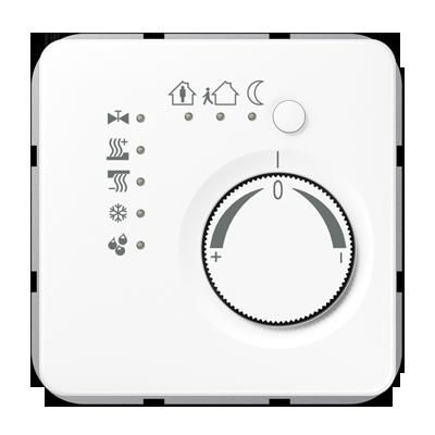 JUNG CD2178WW KNX room thermostat with integrated bus coupler and temperature value adjustment knob - alpine white