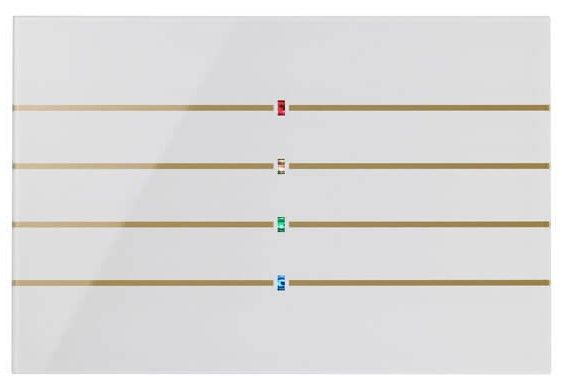 BLUMOTIX BX-F-RKWG-GOLD QUBIK LINE Cover tastiera vetro 8 Pulsanti 120X80mm Bianco