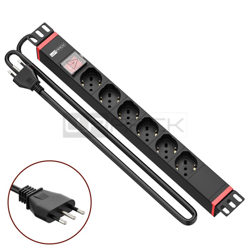 WP RACK WPN-PDU-I01-06 RACK 19 PDU WITH 6 ITALIAN/SCHUKO SOCKETS, ITALIAN PLUG"